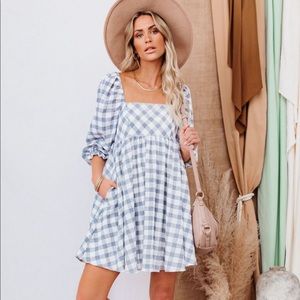 BNWT Reality Check Pocketed Babydoll Dress - Blue